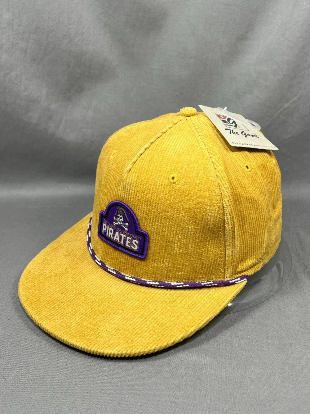 East Carolina Pirates ECU The Game NCAA Strapback Hat Rope Mustard Corduroy Mens - Picture 6 of 14